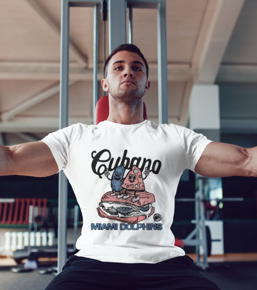 Cubano Miami Dolphins Sandwich And Characters T-Shirt