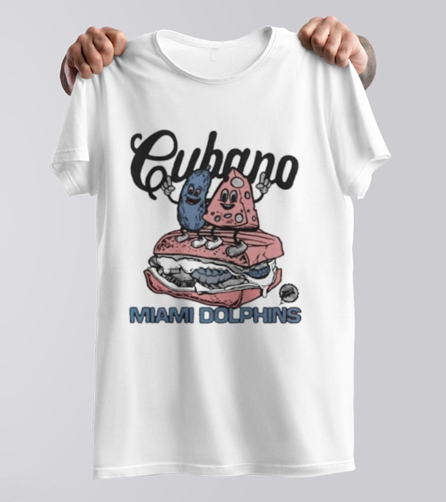 Cubano Miami Dolphins Sandwich And Characters T-Shirt