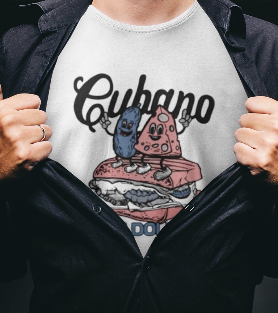 Cubano Miami Dolphins Sandwich And Characters T-Shirt