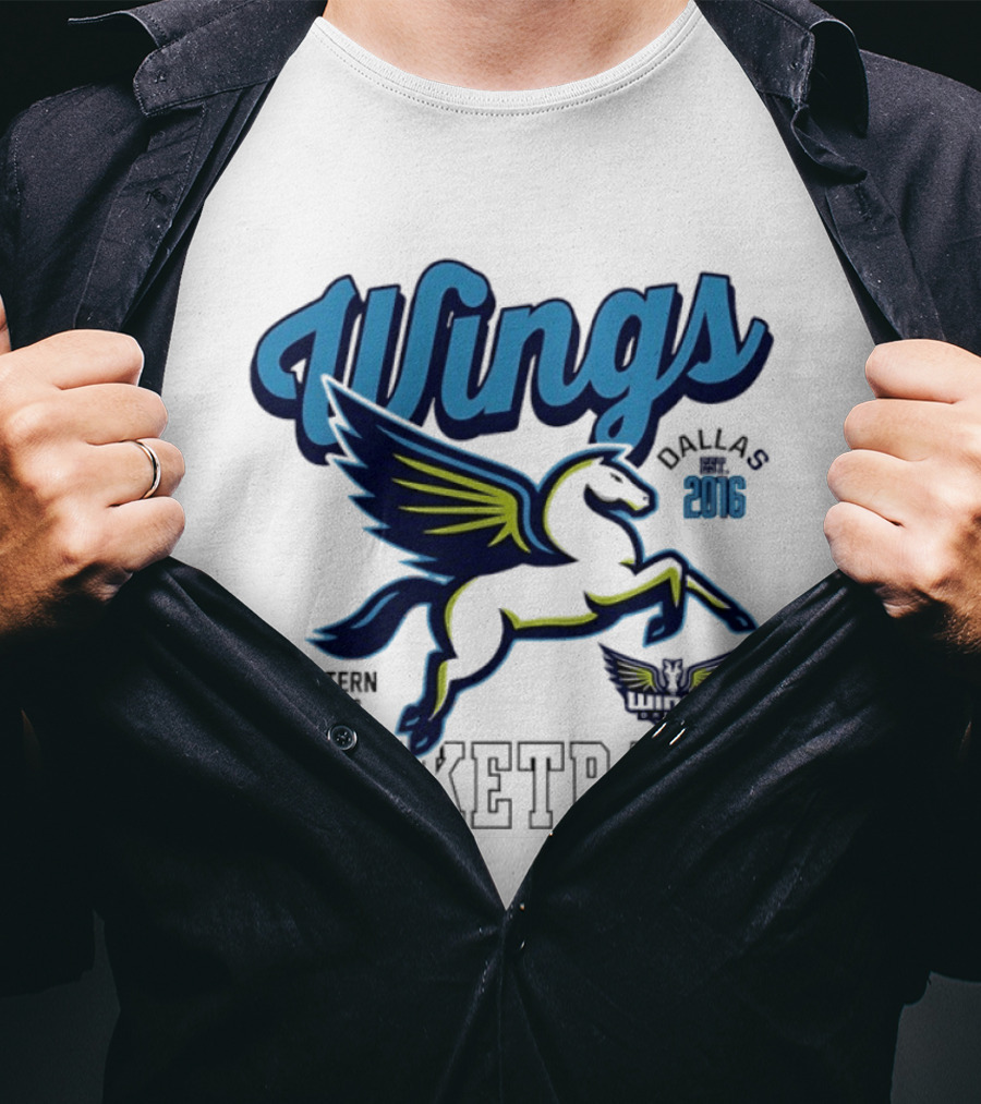Wings Dallas 2016 Western Conf Basketball Mitchell And Ness T-Shirt