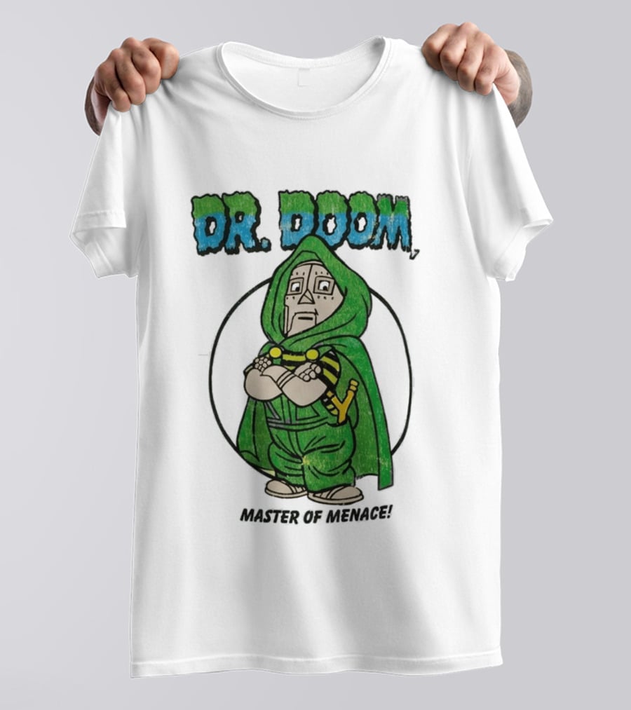 Dr Doom Master Of Menace Green Cloak Comic Style Villain T-Shirt