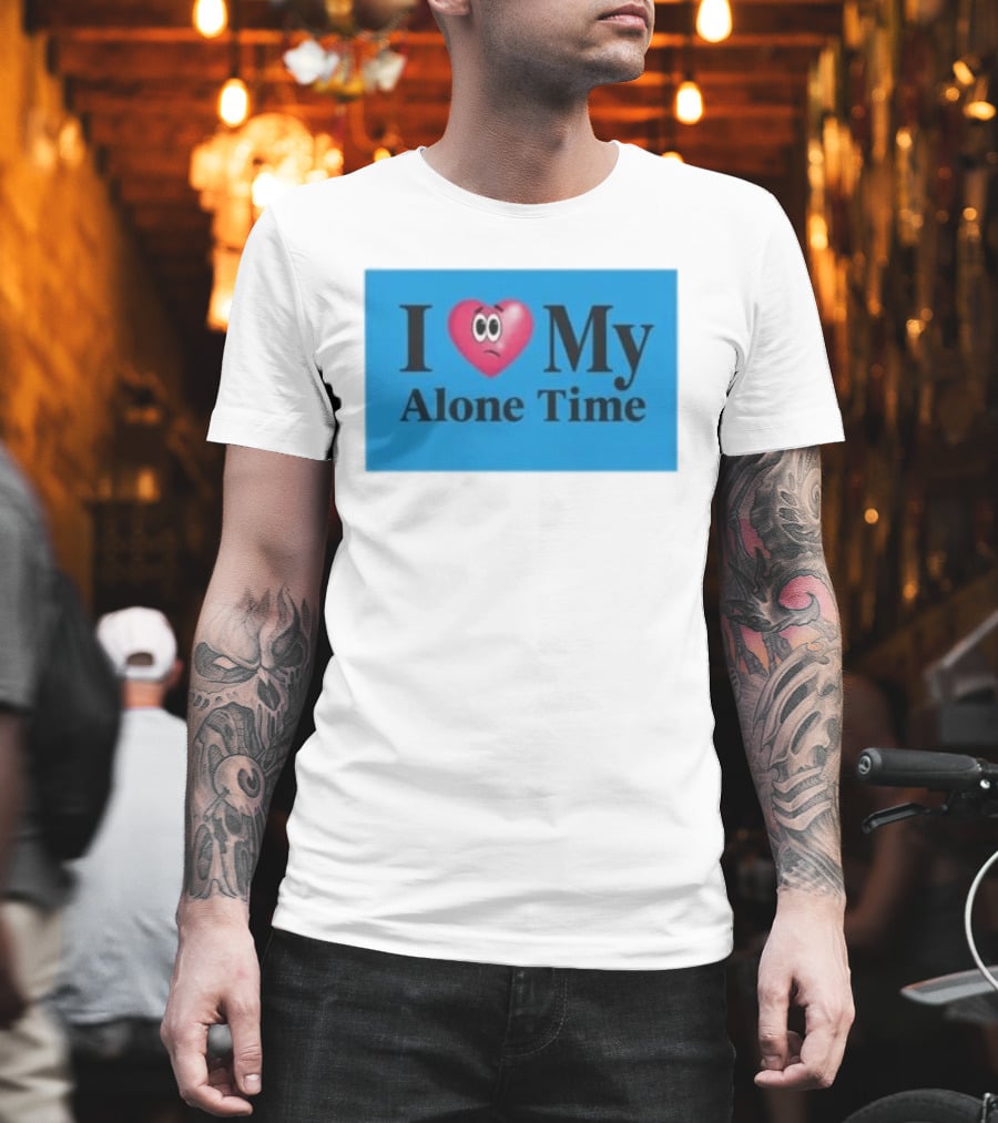 I Heart My Alone Time With Pink Heart Eyes T-Shirt