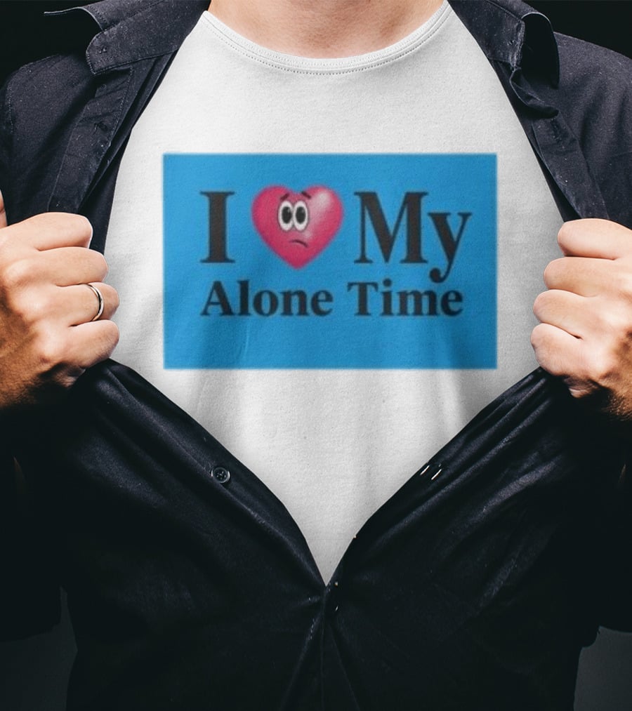 I Heart My Alone Time With Pink Heart Eyes T-Shirt