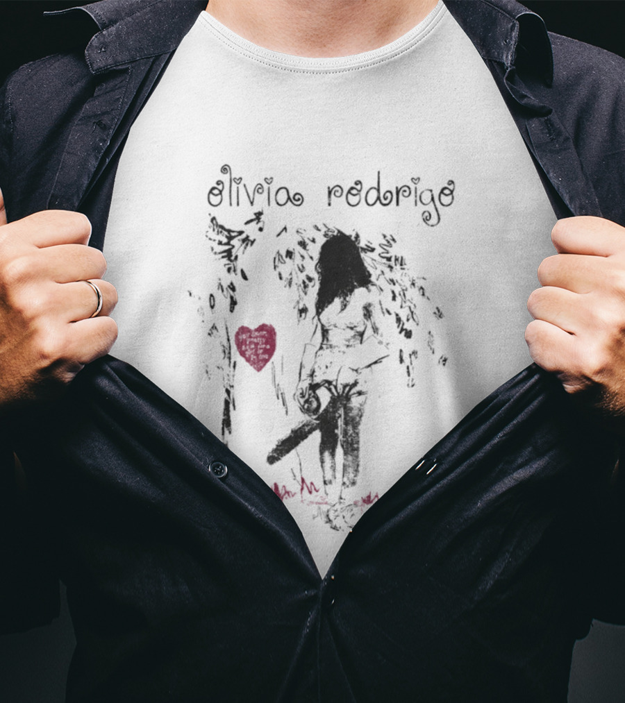Olivia Rodrigo Chainsaw Art With Heart T-Shirt