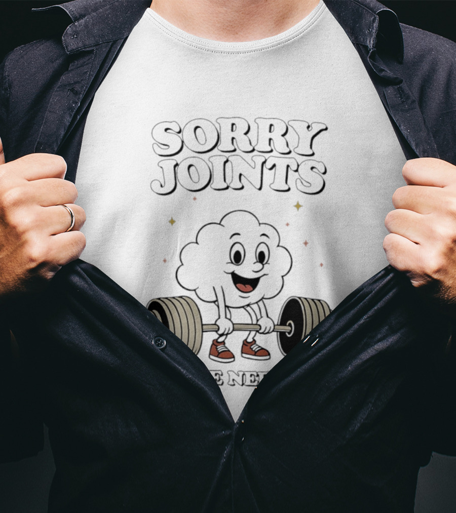 Sorry Joints But We Need A PR Weightlifting Cartoon Barbell T-Shirt