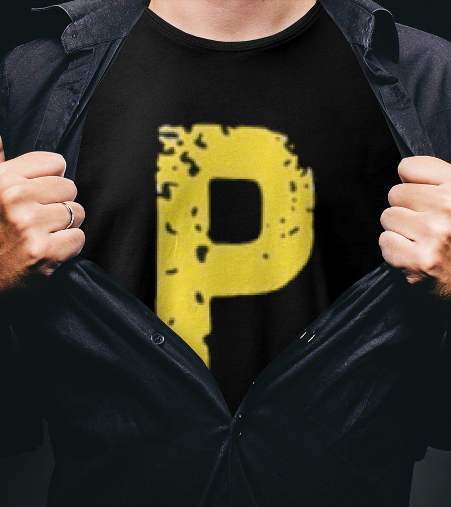 2026 Pirates IUP Night Yellow Pirate Letter P T-Shirt