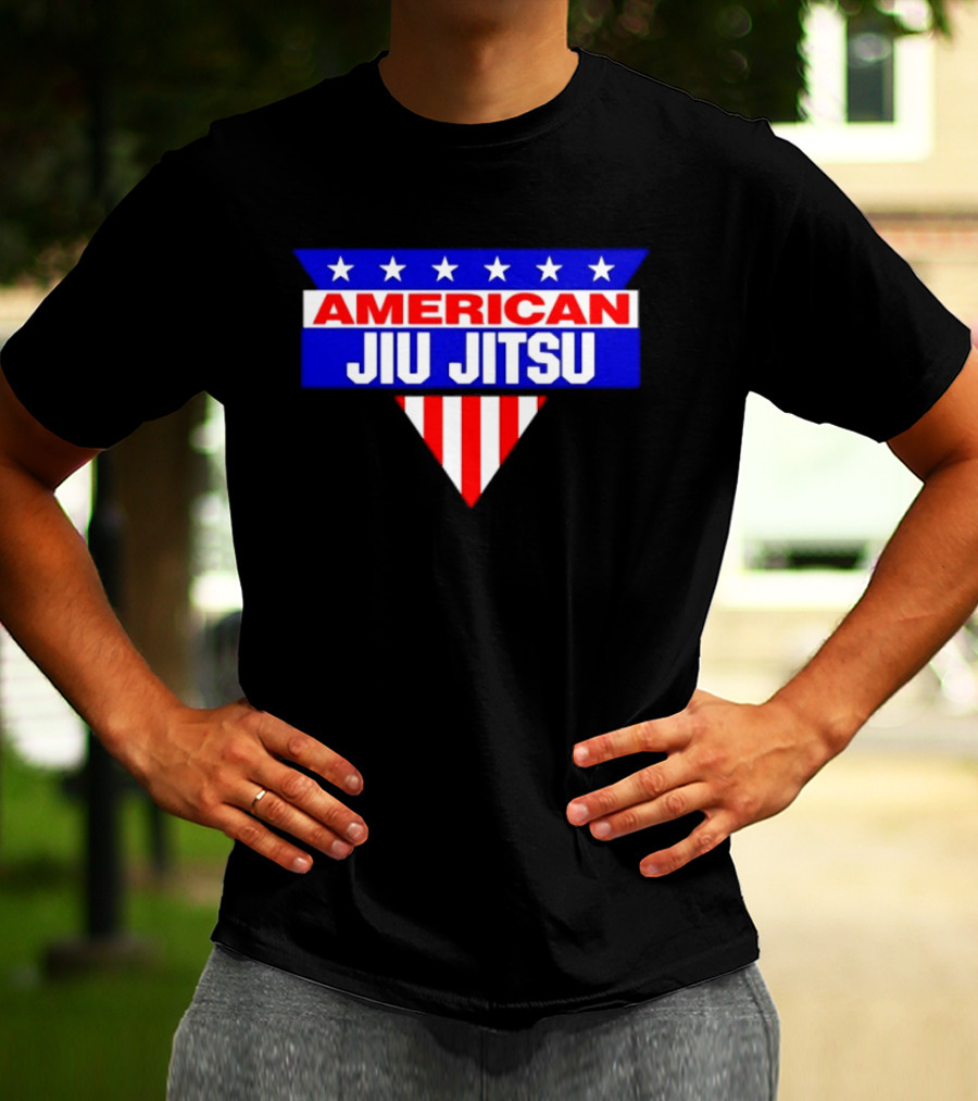 American Jiu Jitsu Stars And Stripes BJJ Martial Arts Grappling T-Shirt