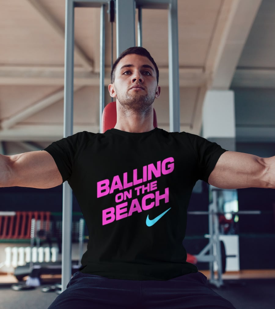 Balling On The Beach Nike Swoosh T-Shirt