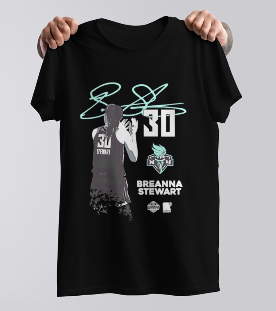 Breanna Stewart 30 New York Liberty NY Signature T-Shirt