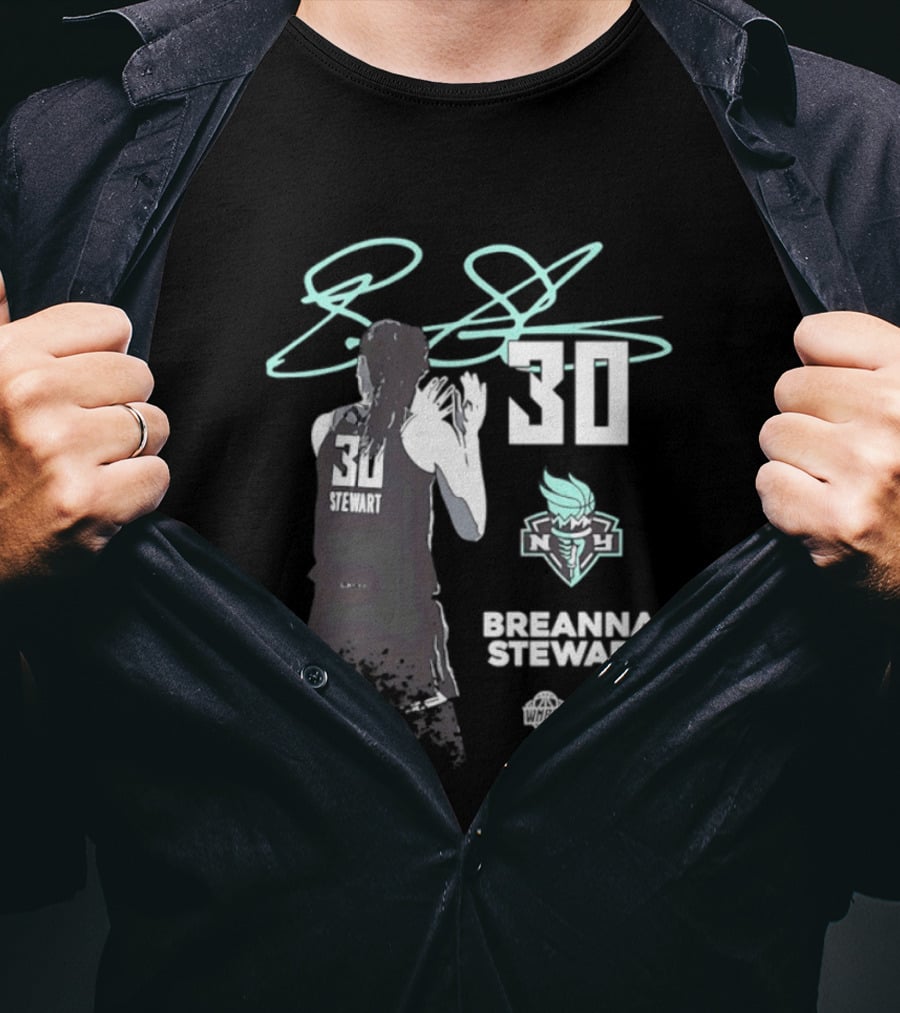Breanna Stewart 30 New York Liberty NY Signature T-Shirt
