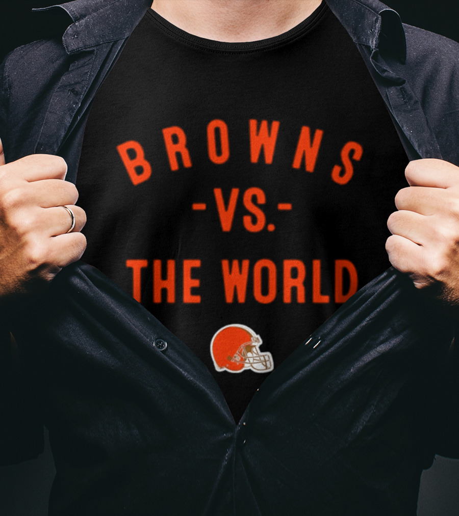 Browns Vs The World 2026 Season Cleveland Football Helmet T-Shirt