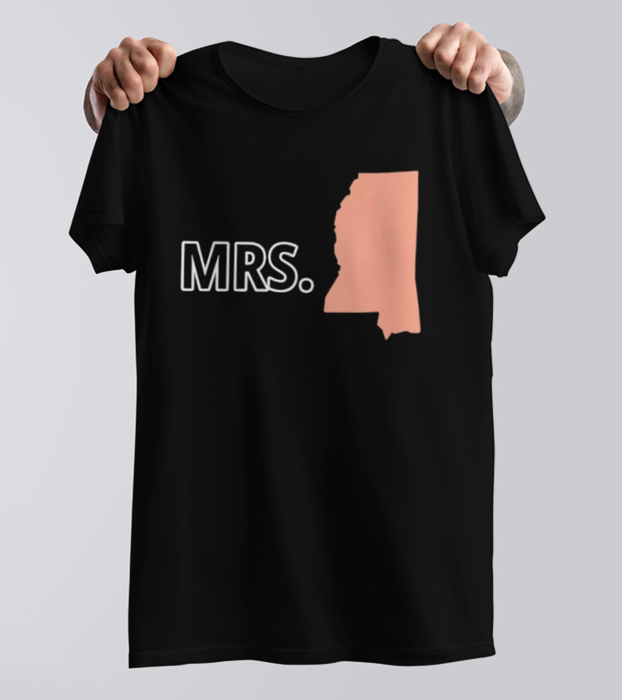 Mrs Mississippi State Map T-Shirt