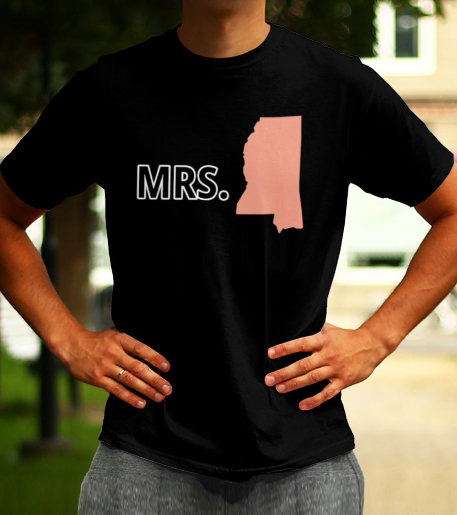 Mrs Mississippi State Map T-Shirt