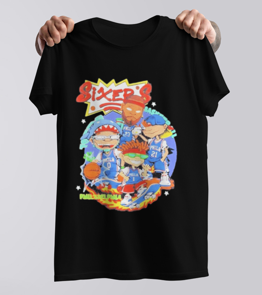 Philadelphia Sixers Basketball Rugrats Characters T-Shirt