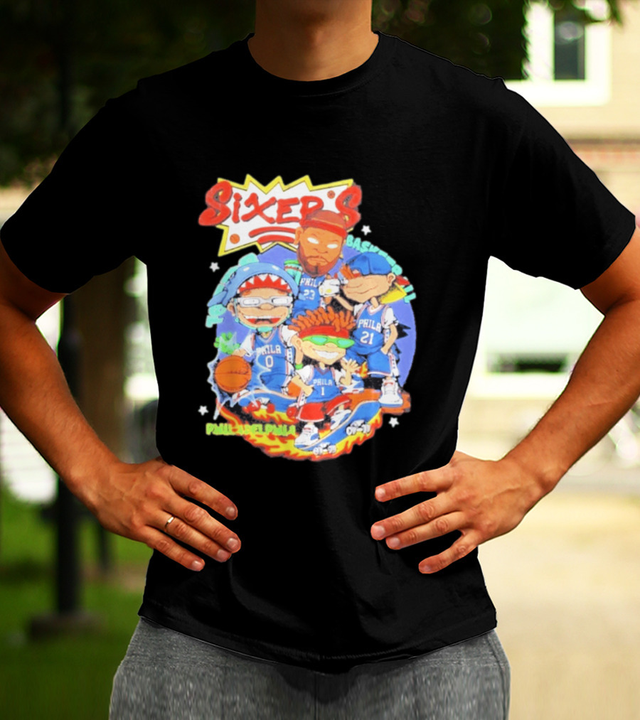 Philadelphia Sixers Basketball Rugrats Characters T-Shirt