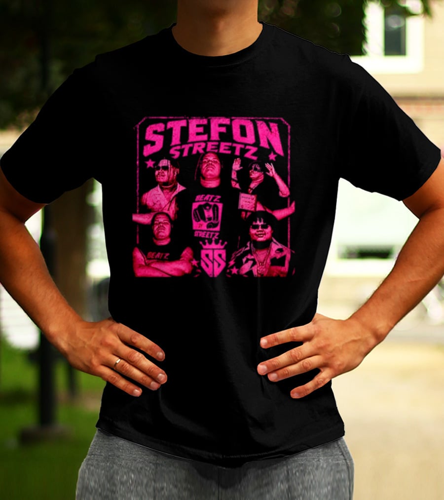 Stefon Streetz Pink Stars And Faces T-Shirt
