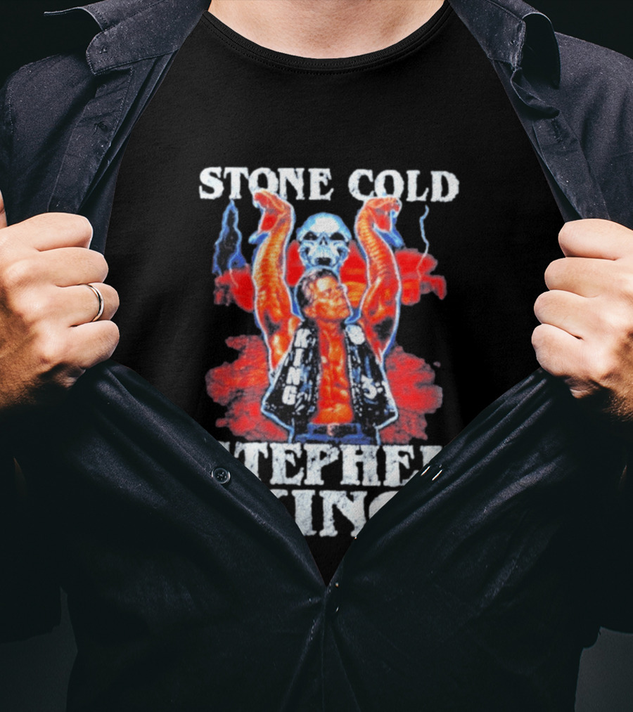 Stone Cold Stephen King 3 16 WWE Horror Scary Mashup T-Shirt