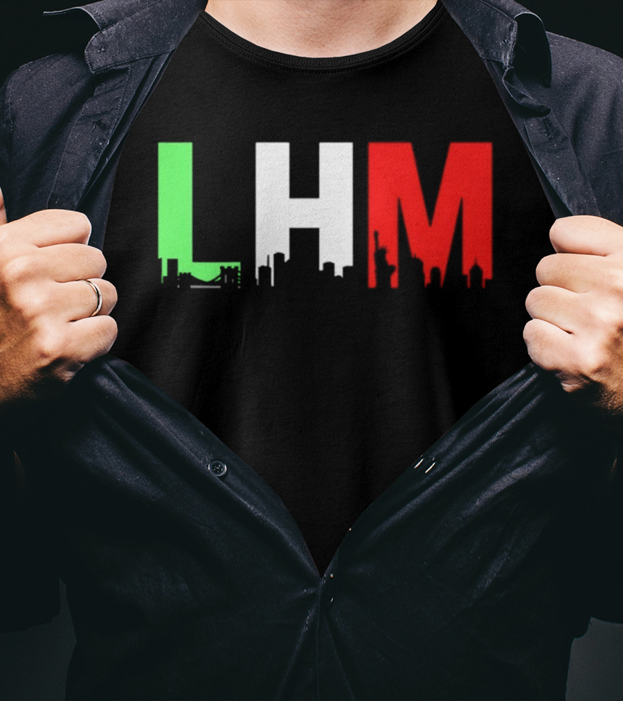 Stream Yvng Mobster LHM NYC Skyline Green White Red Drip Letters T-Shirt