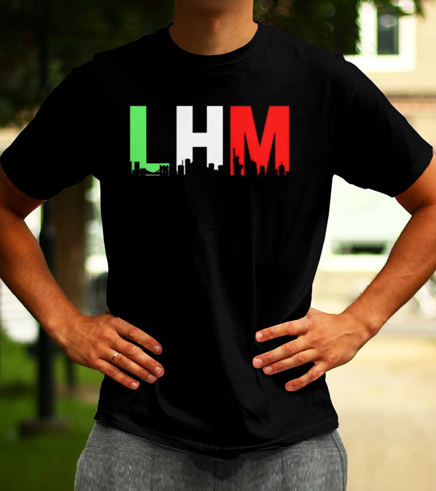 Stream Yvng Mobster LHM NYC Skyline Green White Red Drip Letters T-Shirt