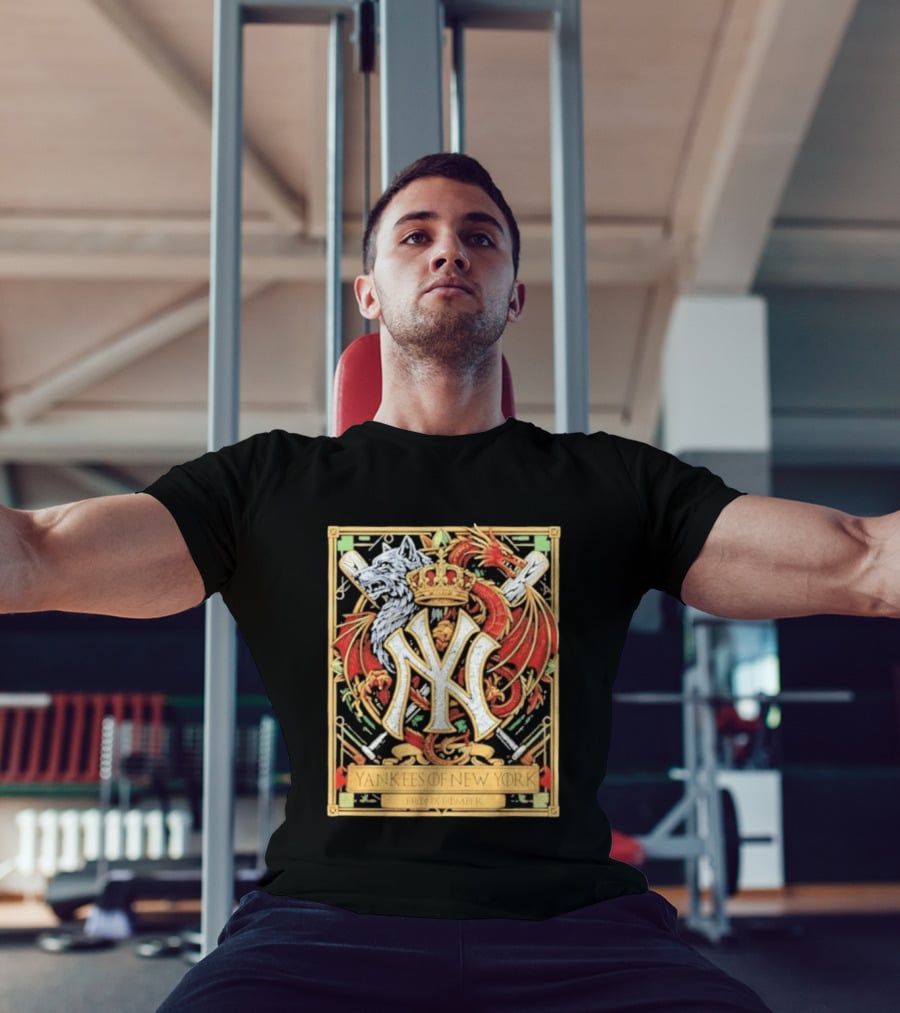 Yankees Of New York Bronx Bomber MLB Baseball Wolf Dragon Crown NY Crest T-Shirt