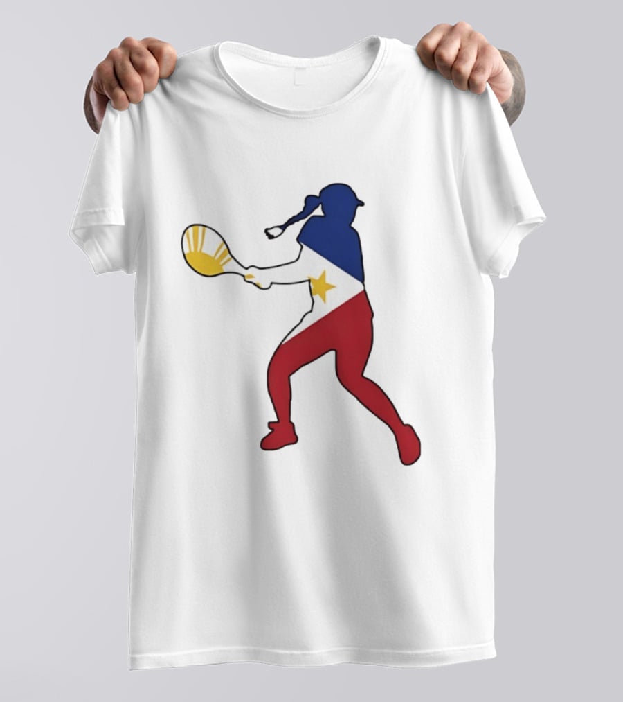 Alexandra Eala Tennis Player Silhouette Philippines Flag T-Shirt