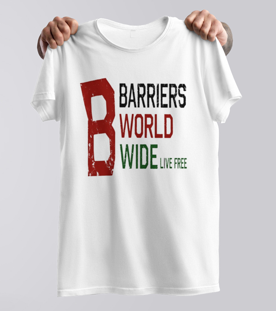 Barriers World Wide Live Free Streetwear Red Green T-Shirt