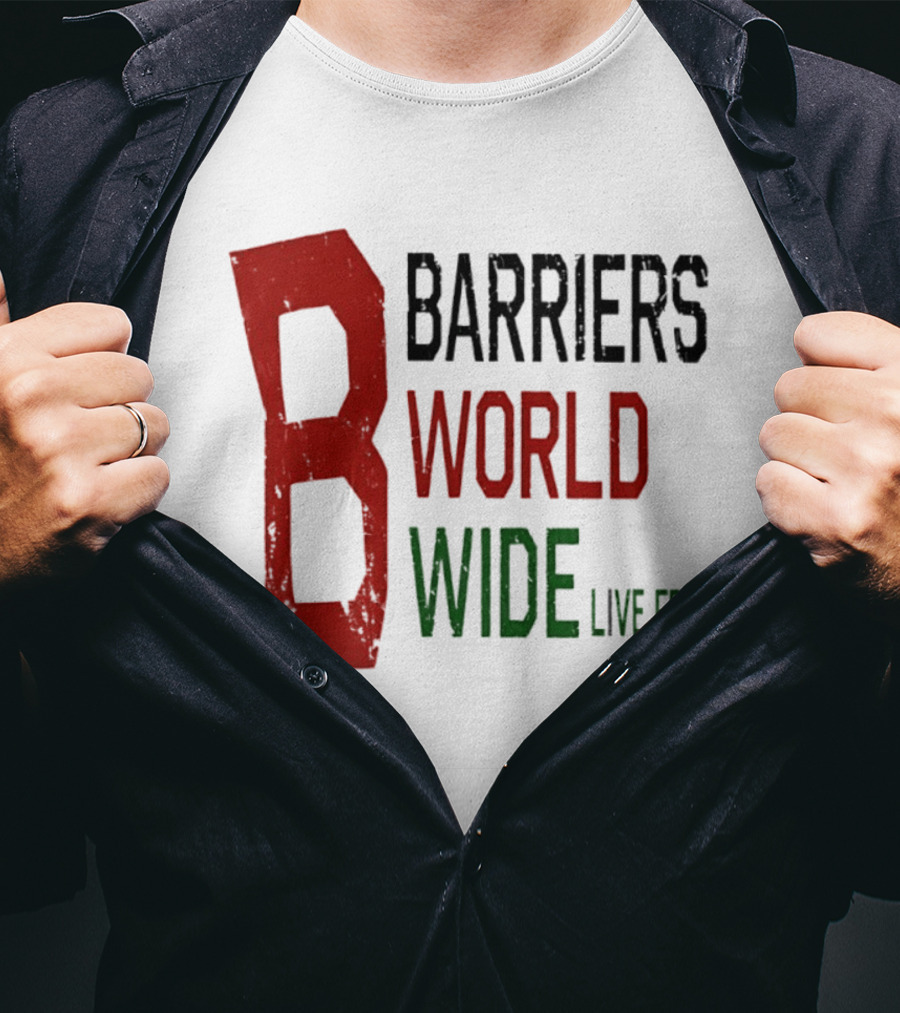Barriers World Wide Live Free Streetwear Red Green T-Shirt