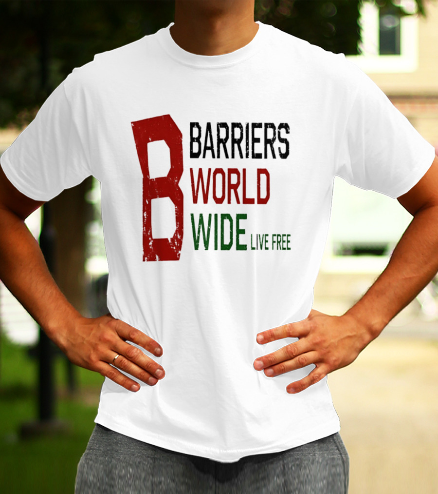 Barriers World Wide Live Free Streetwear Red Green T-Shirt