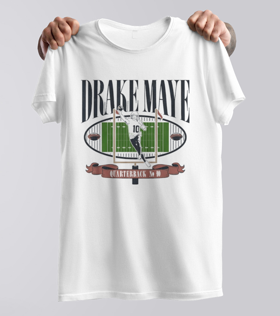 Drake Maye Quarterback No. 10 Football Gridiron Standouts T-Shirt