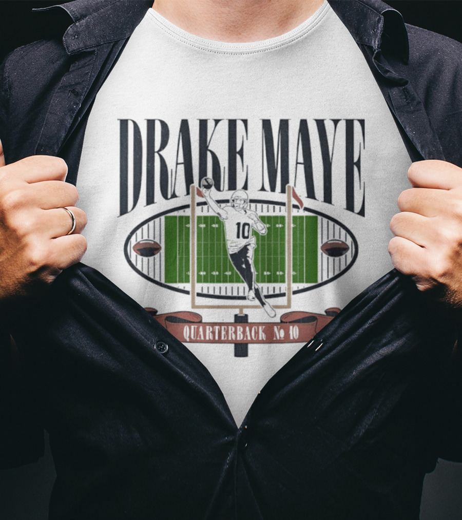 Drake Maye Quarterback No. 10 Football Gridiron Standouts T-Shirt