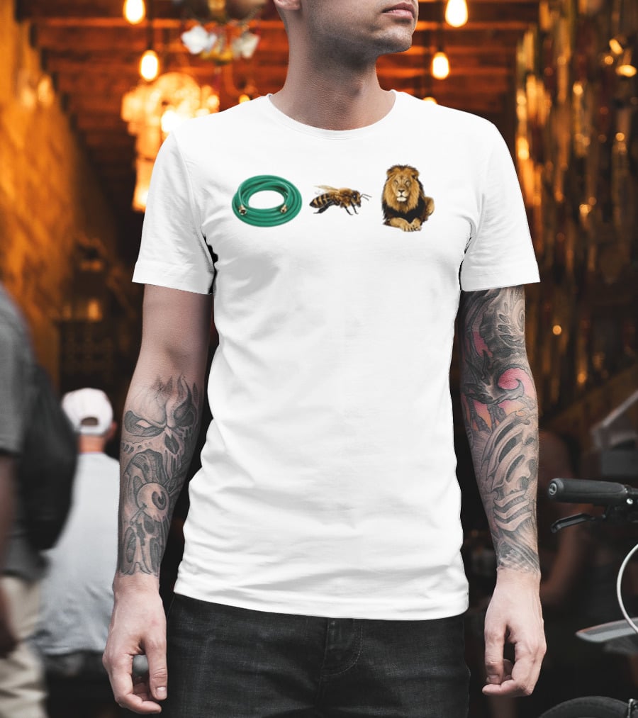 Hose Bee Lion Rebus Wordplay Pun Gardening Humor T-Shirt