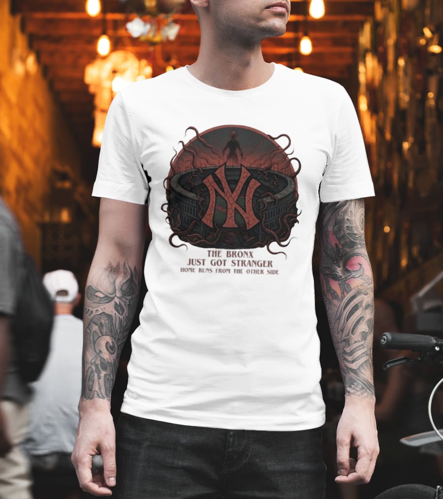 Yankees Stranger Things Mashup The Bronx Just Got Stranger Home Runs Other Side T-Shirt