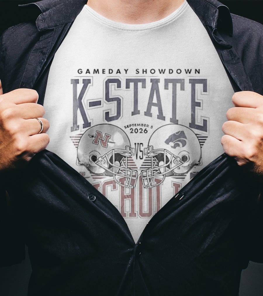 K State Gameday Showdown 2026 Vs Nicholls Helmets T-Shirt