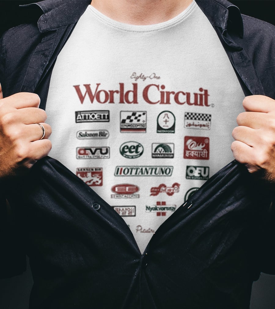 Racing Eighty One World Circuit Motorsport Track Icons Collection T-Shirt