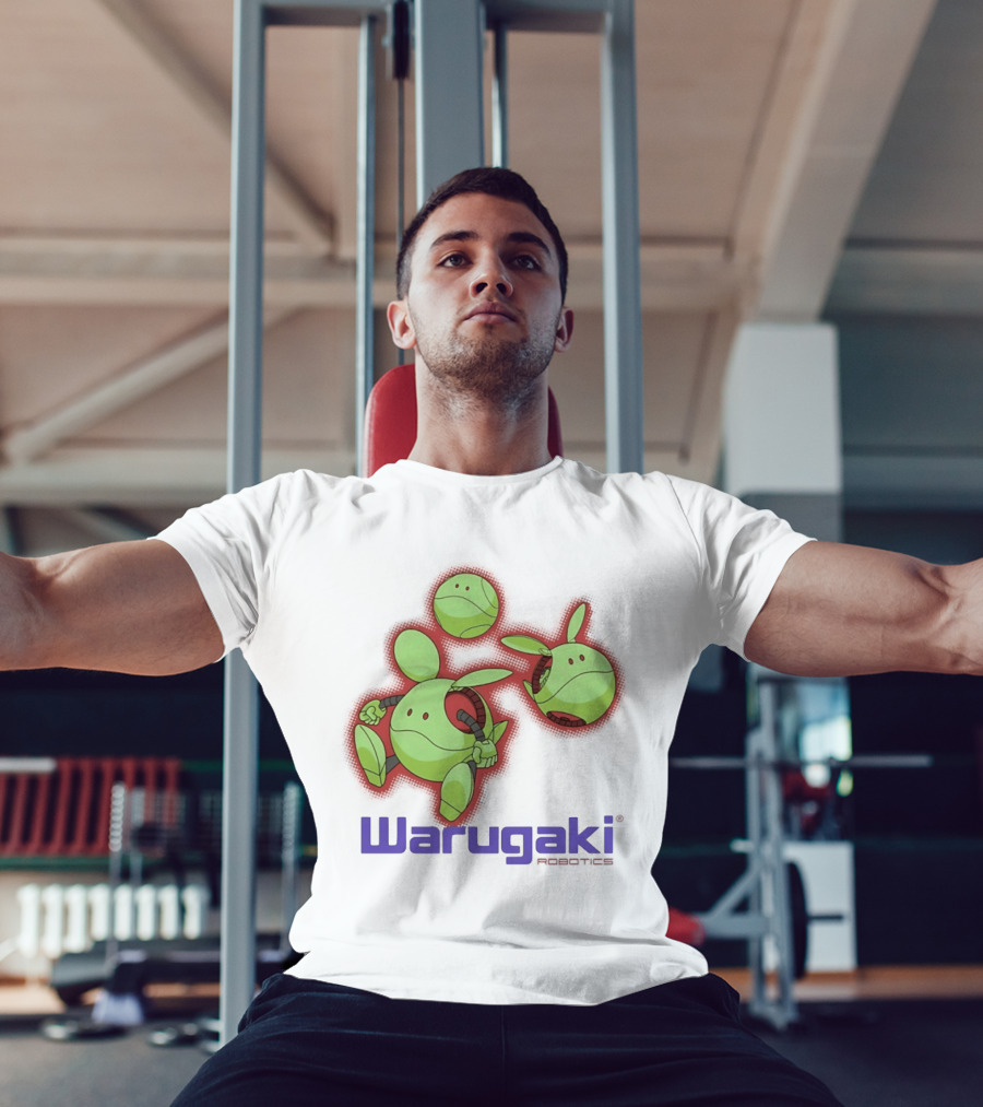 Warugaki Robotics Green Robot Trio Cartoon T-Shirt