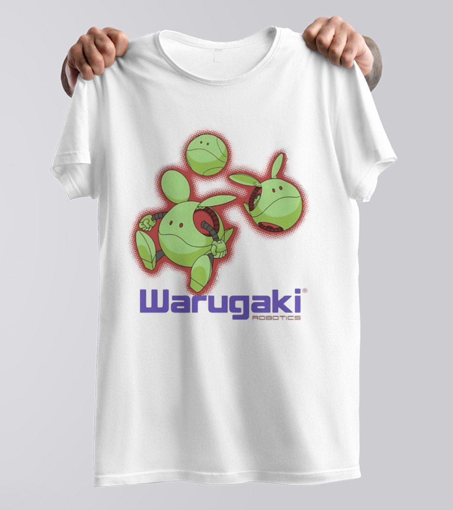 Warugaki Robotics Green Robot Trio Cartoon T-Shirt