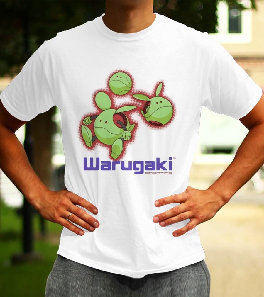 Warugaki Robotics Green Robot Trio Cartoon T-Shirt
