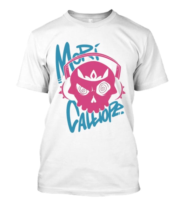 Mori Calliope Pink Skull With Headphones T-Shirt