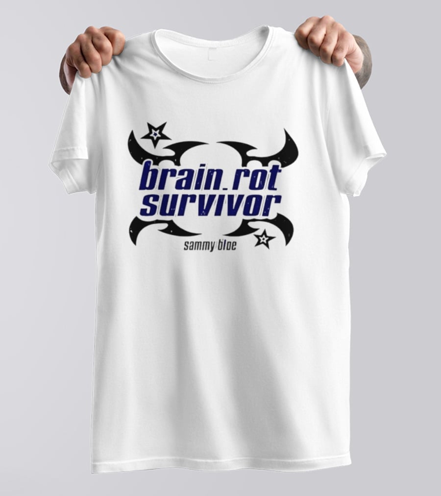 Brainrot Survivor Sammy Blue Stars Tribal T-Shirt