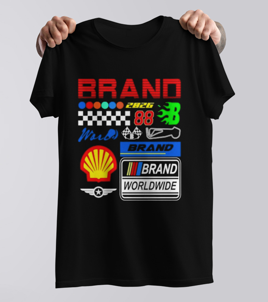 Brand 88 Worldwide Racing Motorsport Checkered Shell 2026 T-Shirt
