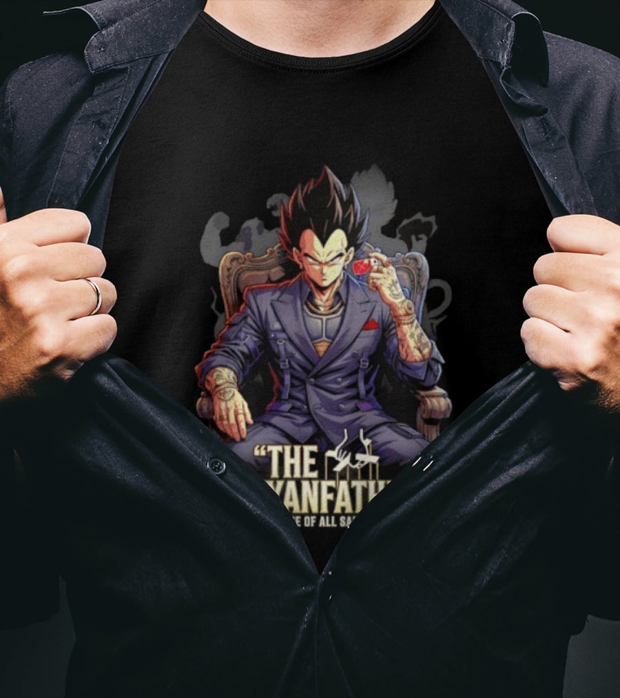 Vegeta The Saiyanfather Prince Of All Saiyans Mafia Style Anime Fusion T-Shirt