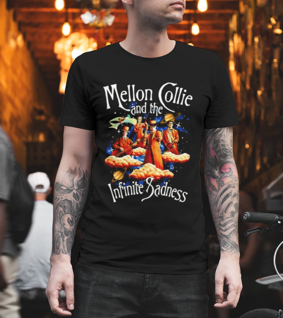 Mellon Collie And The Infinite Sadness Band Members With Surreal Clouds And Vibrant Splashes T-Shirt