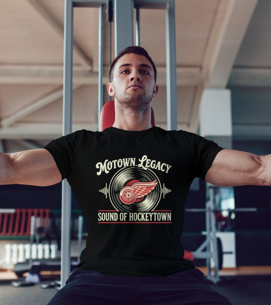 Motown Legacy Sound Of Hockeytown Detroit Red Wings Winged Wheel T-Shirt