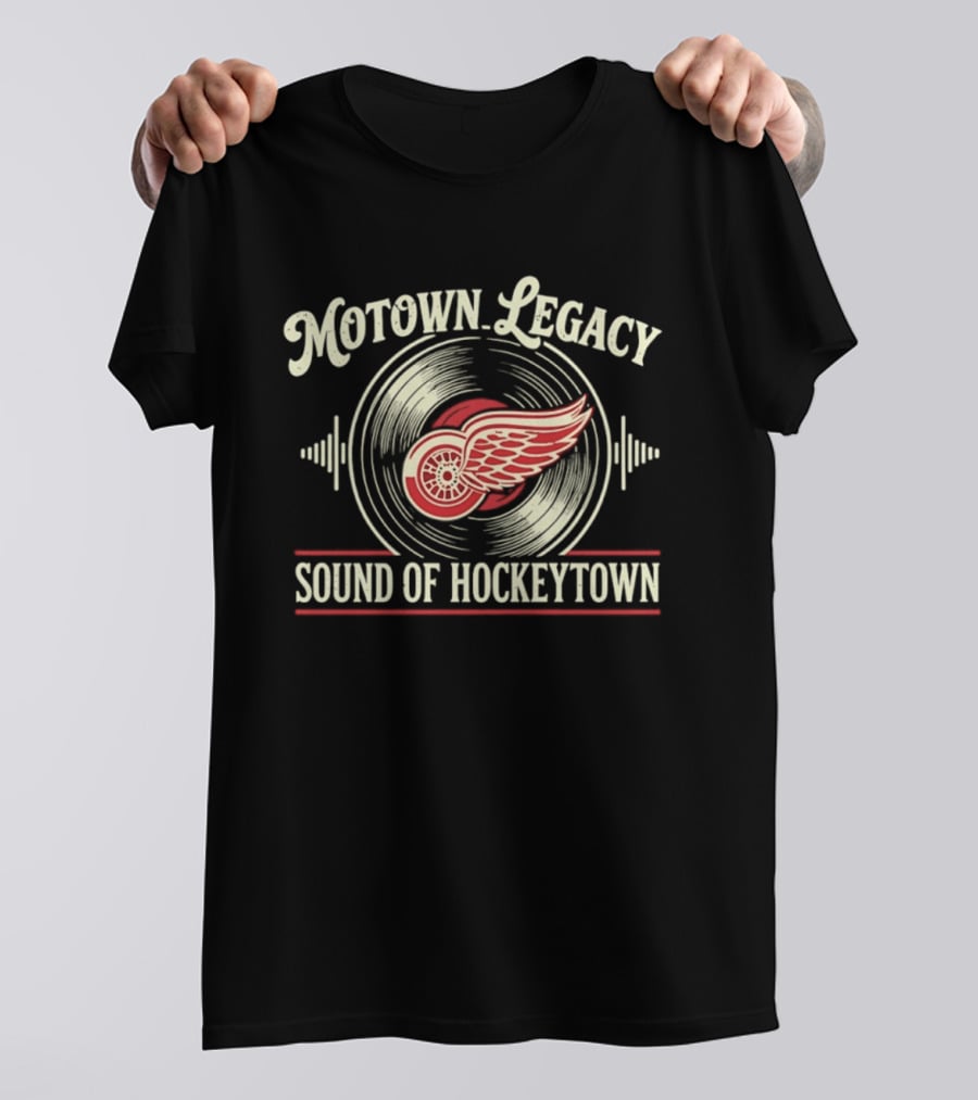 Motown Legacy Sound Of Hockeytown Detroit Red Wings Winged Wheel T-Shirt