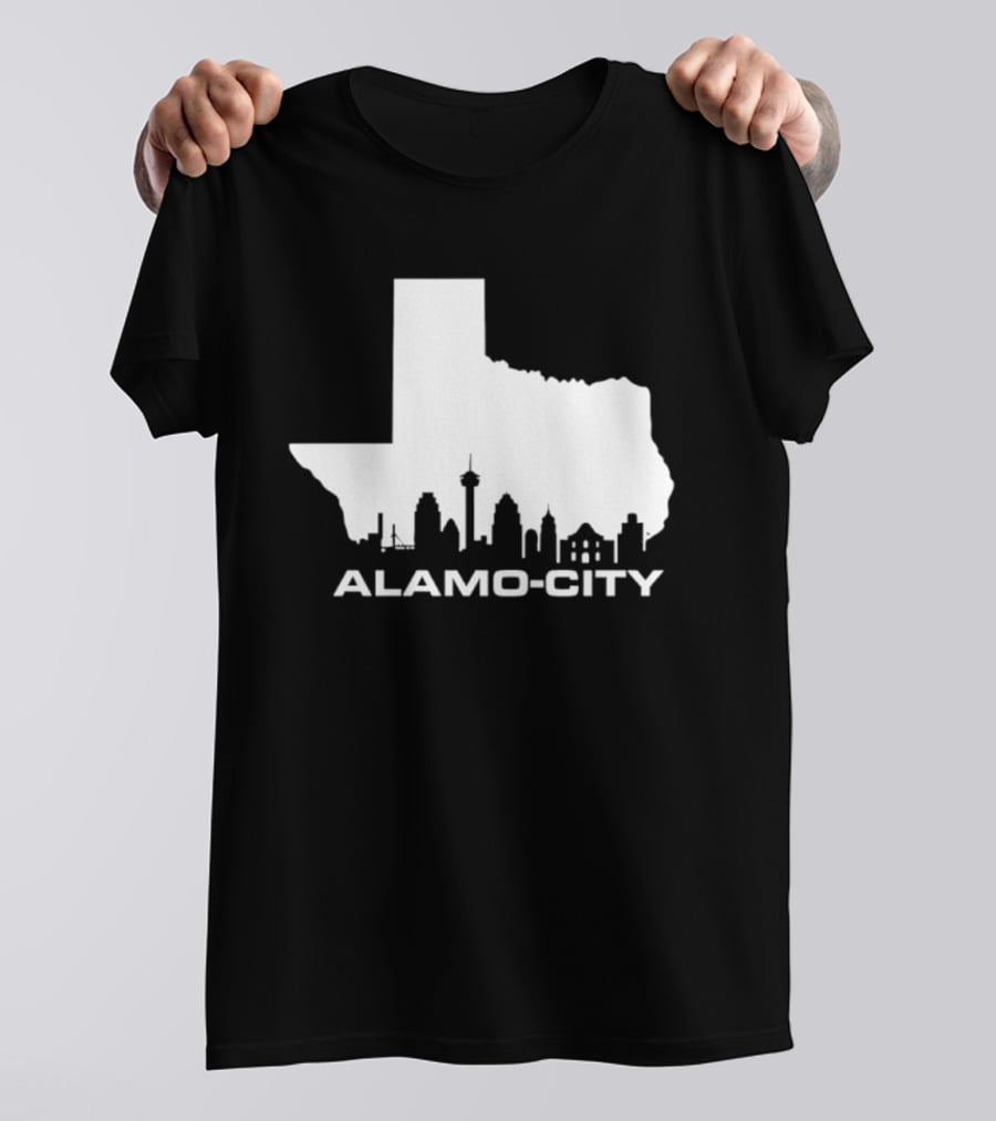 Alamo City San Antonio Skyline Texas Map T-Shirt