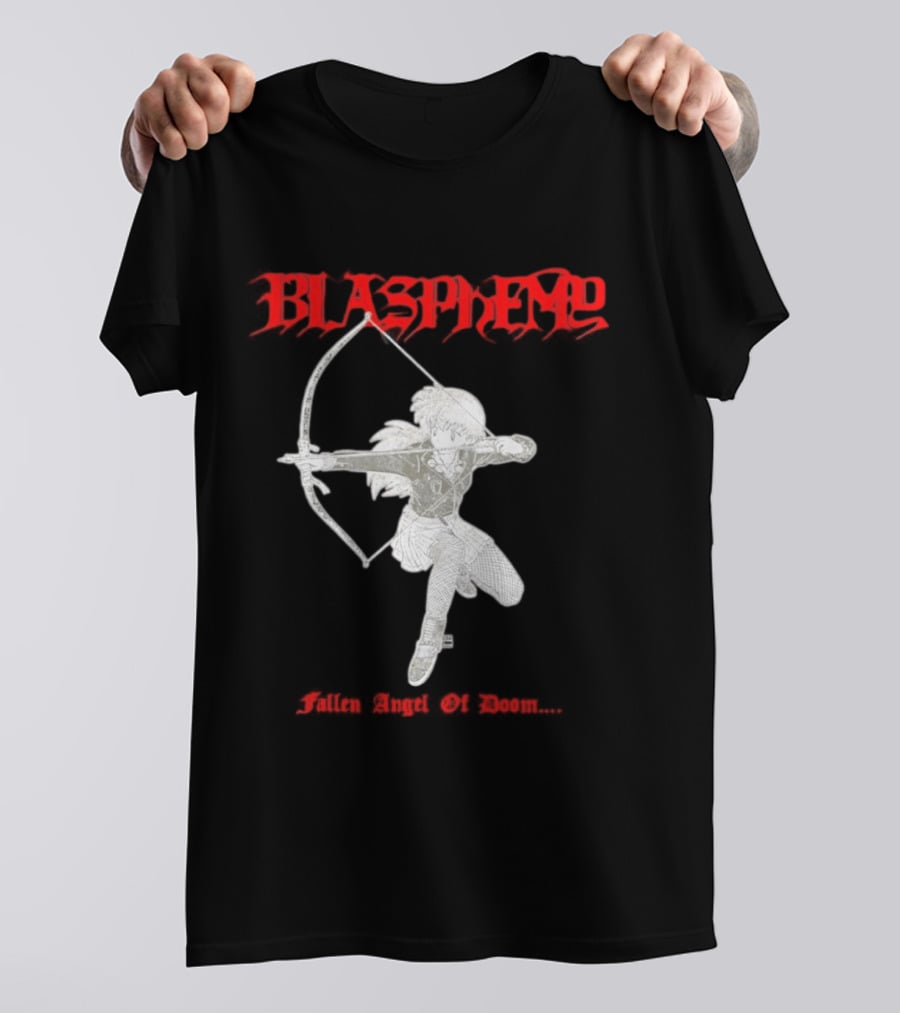 Blasphemy Fallen Angel Of Doom Black Metal Anime Archer T-Shirt