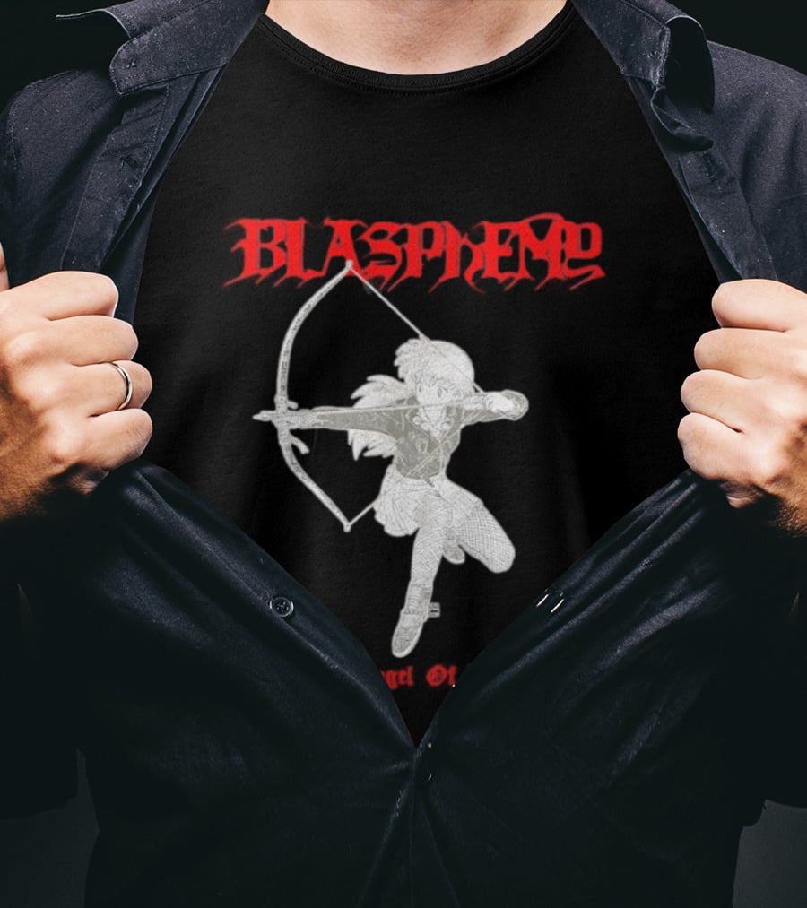 Blasphemy Fallen Angel Of Doom Black Metal Anime Archer T-Shirt