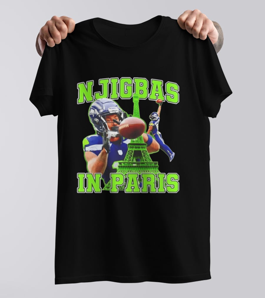 Seattle Seahawks Jaxon Smith Njigba Njigbas In Paris T-Shirt