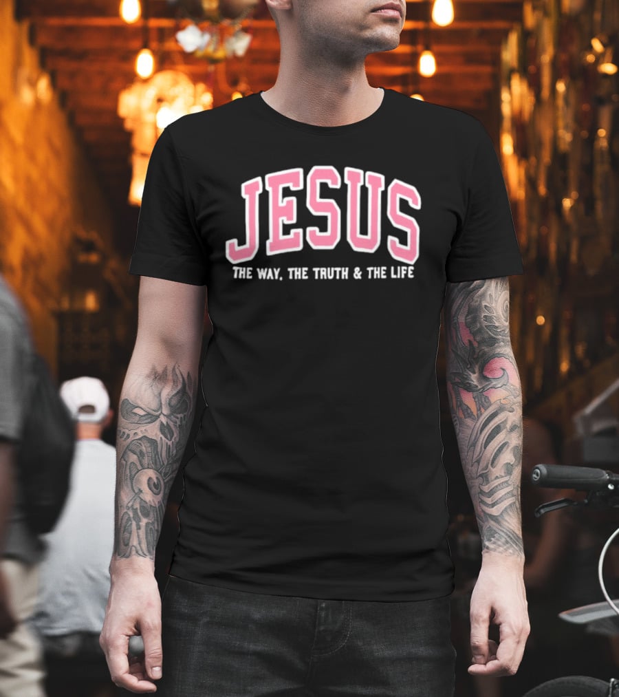 Jesus The Way The Truth And The Life Bold Varsity T-Shirt