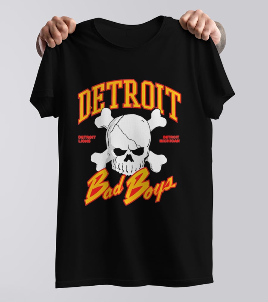 Detroit Lions Bad Boys Skull Detroit Michigan T-Shirt